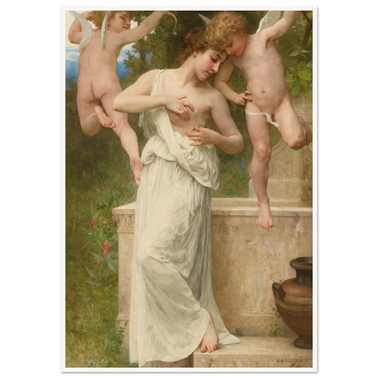 Blessures D’amour (1897) Art Print | William Bouguereau - Framed Poster - 30x40 cm / 12x16″ - Black frame