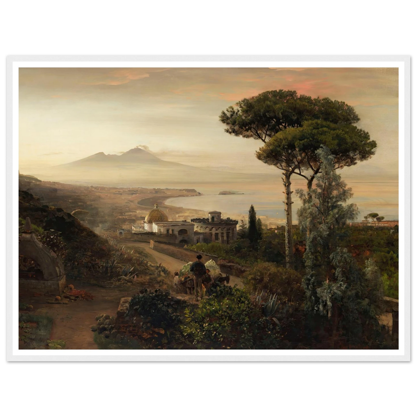 Blick auf den Vesuv (1884) Art Print | Oswald Achenbach - Framed Poster - 30x40 cm / 12x16″ - Black frame