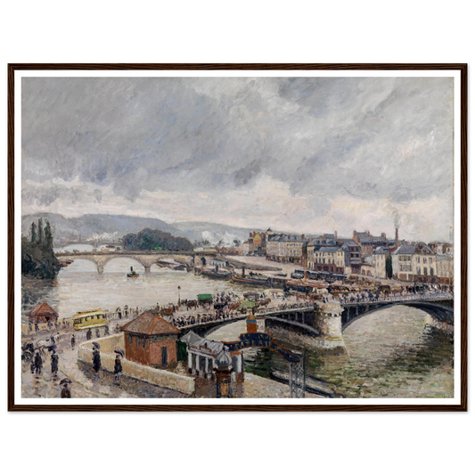 Blick auf die Grosse Brücke zu Rouen bei Regenstimmung (1896) Art Print | Camille Pissarro - Framed Poster - 30x40 cm / 12x16″ - Black frame