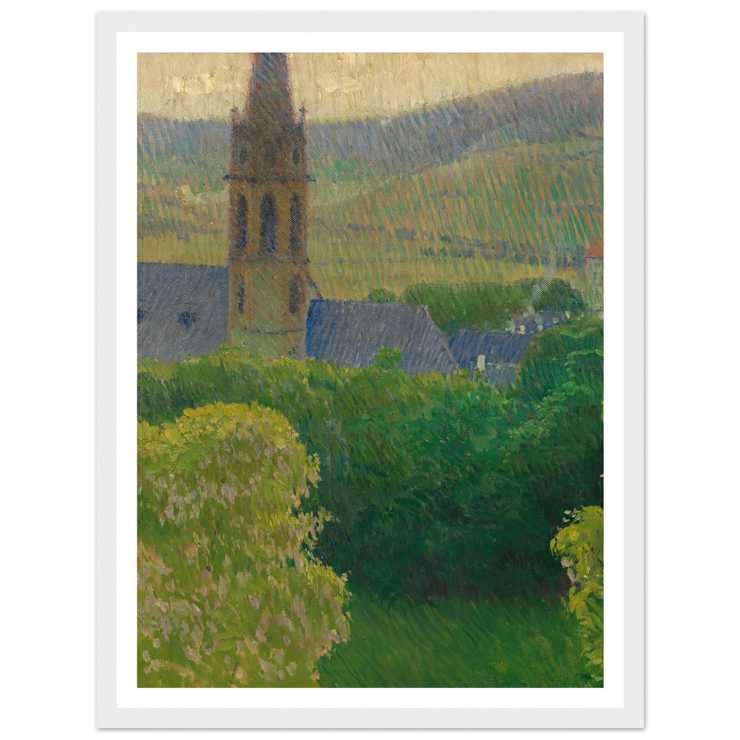 Blick auf die Heiligenstädter Pfarrkirche (St. Michael) (ca. 1905) Art Print | Carl Moll - Framed Poster - 30x40 cm / 12x16″ - Black frame