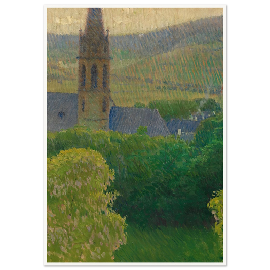 Blick auf die Heiligenstädter Pfarrkirche (St. Michael) (ca. 1905) Art Print | Carl Moll - Framed Poster - 30x40 cm / 12x16″ - Black frame