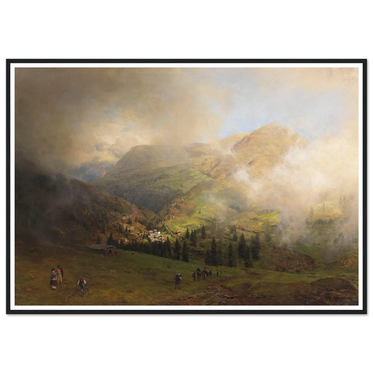 Blick auf die Rigi (1864) Art Print | Oswald Achenbach - Framed Poster - 30x40 cm / 12x16″ - Black frame