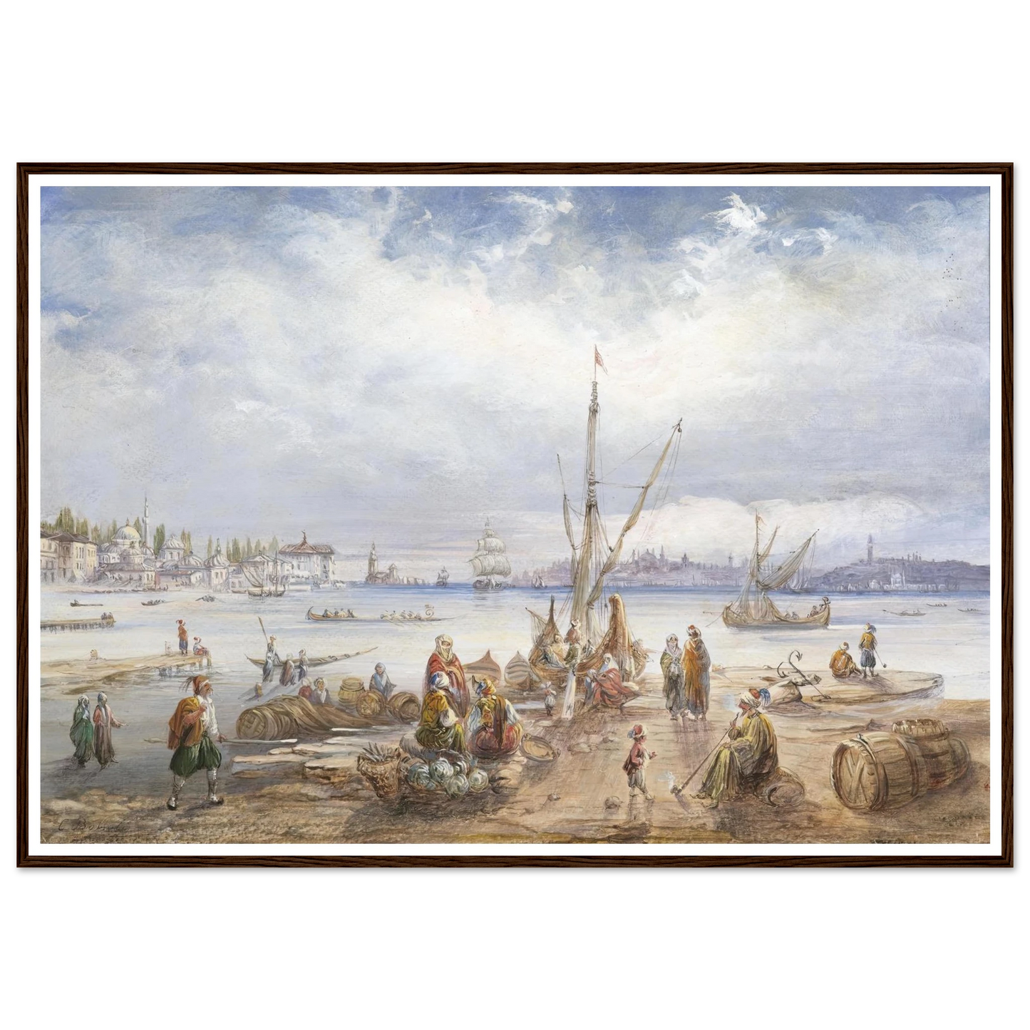 Blick auf Istanbul Art Print | Carlo Bossoli - Framed Poster - 30x40 cm / 12x16″ - Black frame