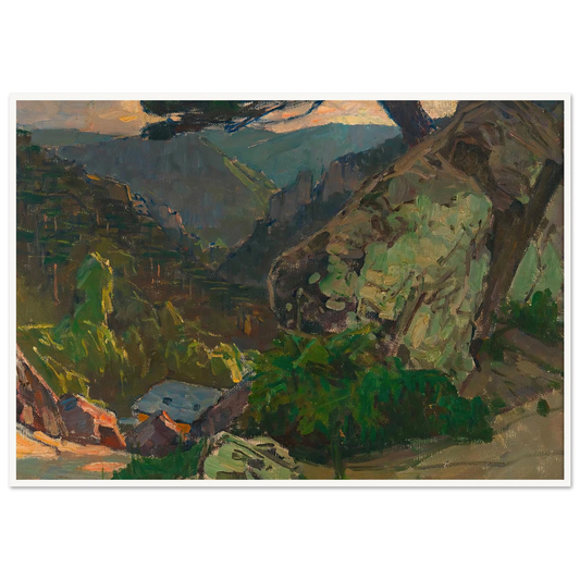 Blick in die Klausen bei Mödling (1942) Art Print | Carl Moll - Framed Poster - 30x40 cm / 12x16″ - Black frame