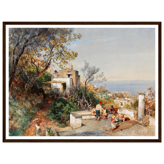 Blick über die Bucht von Neapel (ca.1880) Art Print | Oswald Achenbach - Framed Poster - 30x40 cm / 12x16″ - Black frame