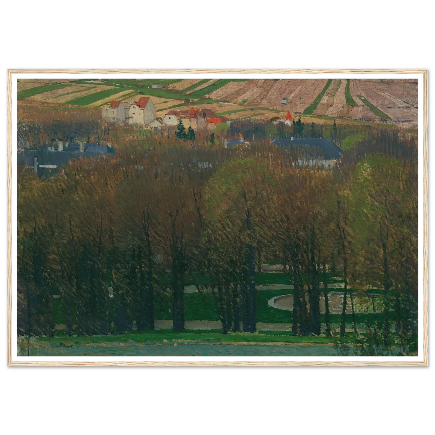 Blick von Heiligenstadt auf den Nußberg (1903) Art Print | Carl Moll - Framed Poster - 30x40 cm / 12x16″ - Black frame