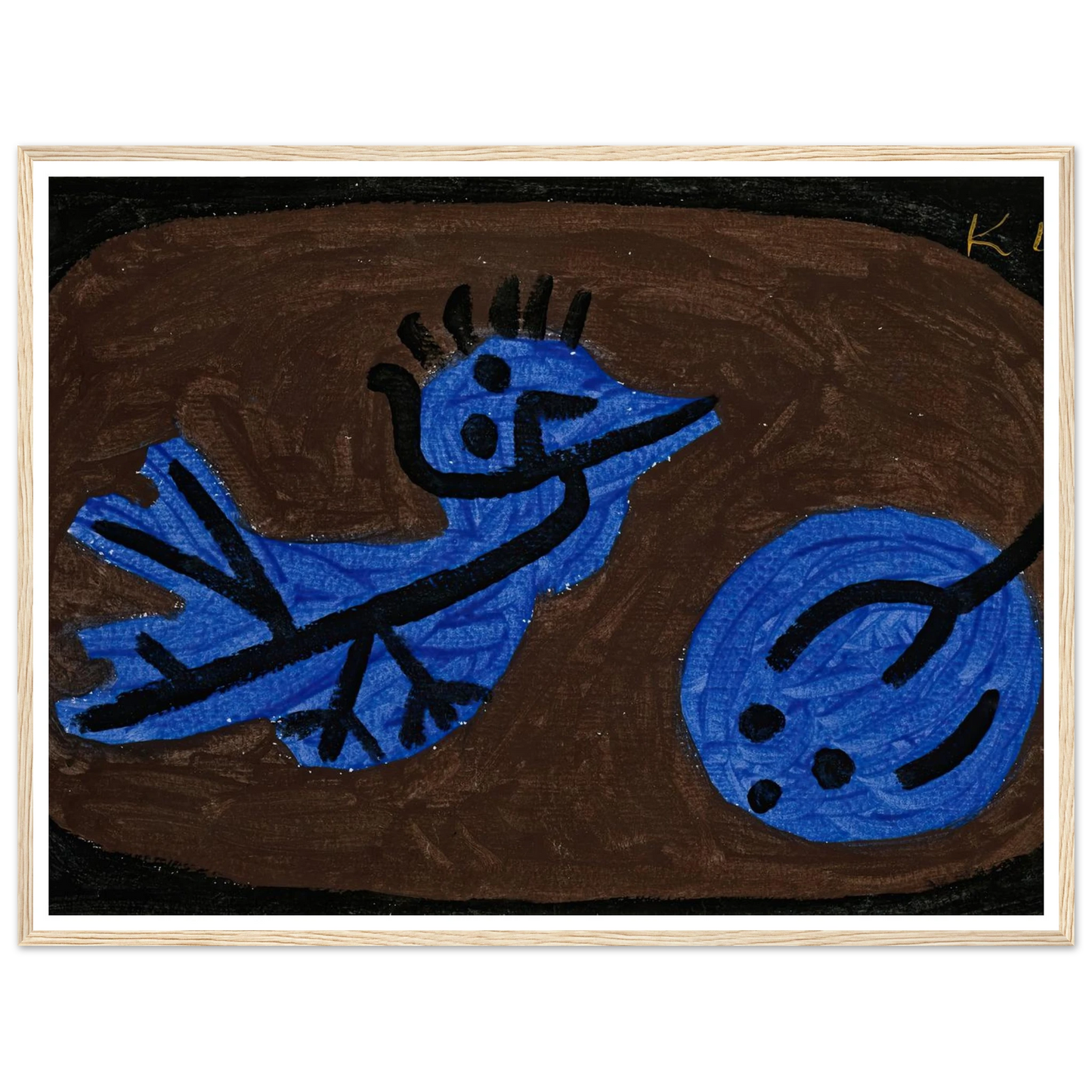 Blue-Bird-Pumpkin (1939) Art Print | Paul Klee - Framed Poster - 30x40 cm / 12x16″ - Black frame