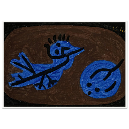 Blue-Bird-Pumpkin (1939) Art Print | Paul Klee - Framed Poster - 30x40 cm / 12x16″ - Black frame