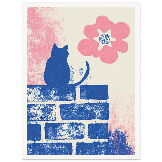 Blue Brick Sentinel - Framed Poster - 30x40 cm / 12x16″ - Black frame