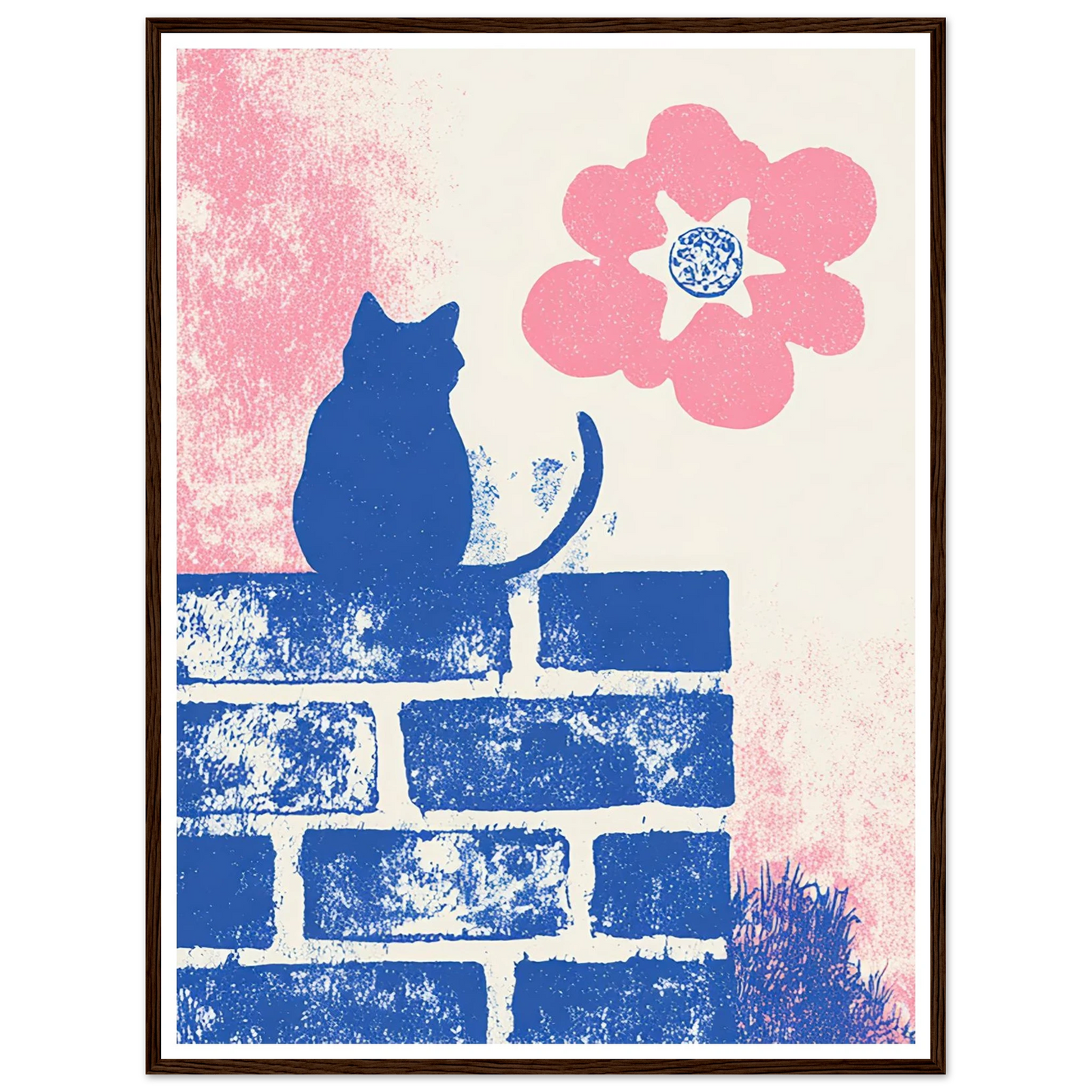 Blue Brick Sentinel - Framed Poster - 30x40 cm / 12x16″ - Black frame
