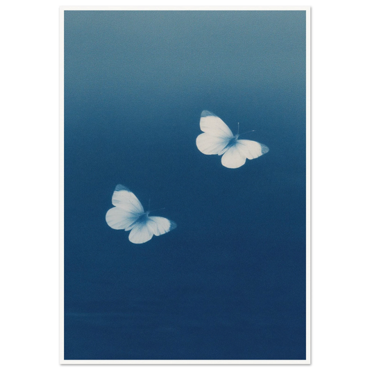 Blue Mirror Flight - Framed Poster - 30x40 cm / 12x16″ - Black frame
