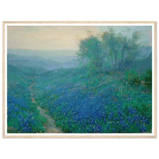 Bluebonnets at Dawn, North of San Antonio (1915) Art Print | Julian Onderdonk - Framed Poster - 30x40 cm / 12x16″ - Black frame