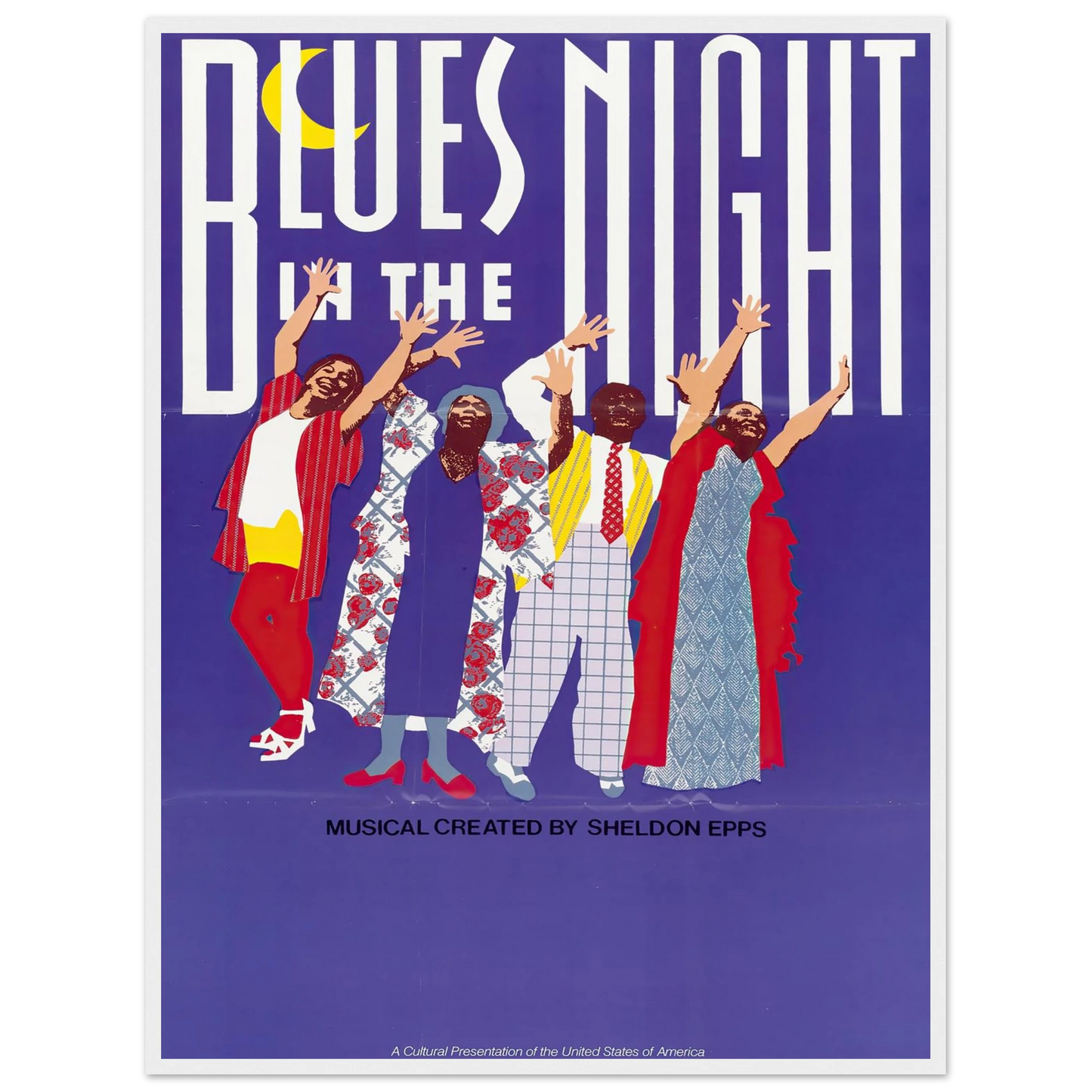 Blues in the Night. Musical Created by Sheldon Epps Art Print | US Information Agency - Framed Poster - 30x40 cm / 12x16″ - Black frame