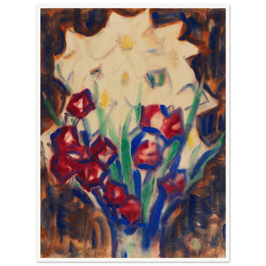 Blumenstillleben (Um 1916) Art Print | Christian Rohlfs - Framed Poster - 30x40 cm / 12x16″ - Black frame