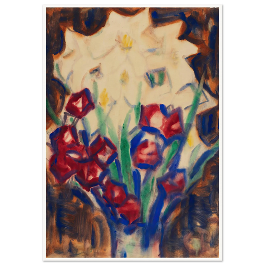 Blumenstillleben (Um 1916) Art Print | Christian Rohlfs - Framed Poster - 30x40 cm / 12x16″ - Black frame