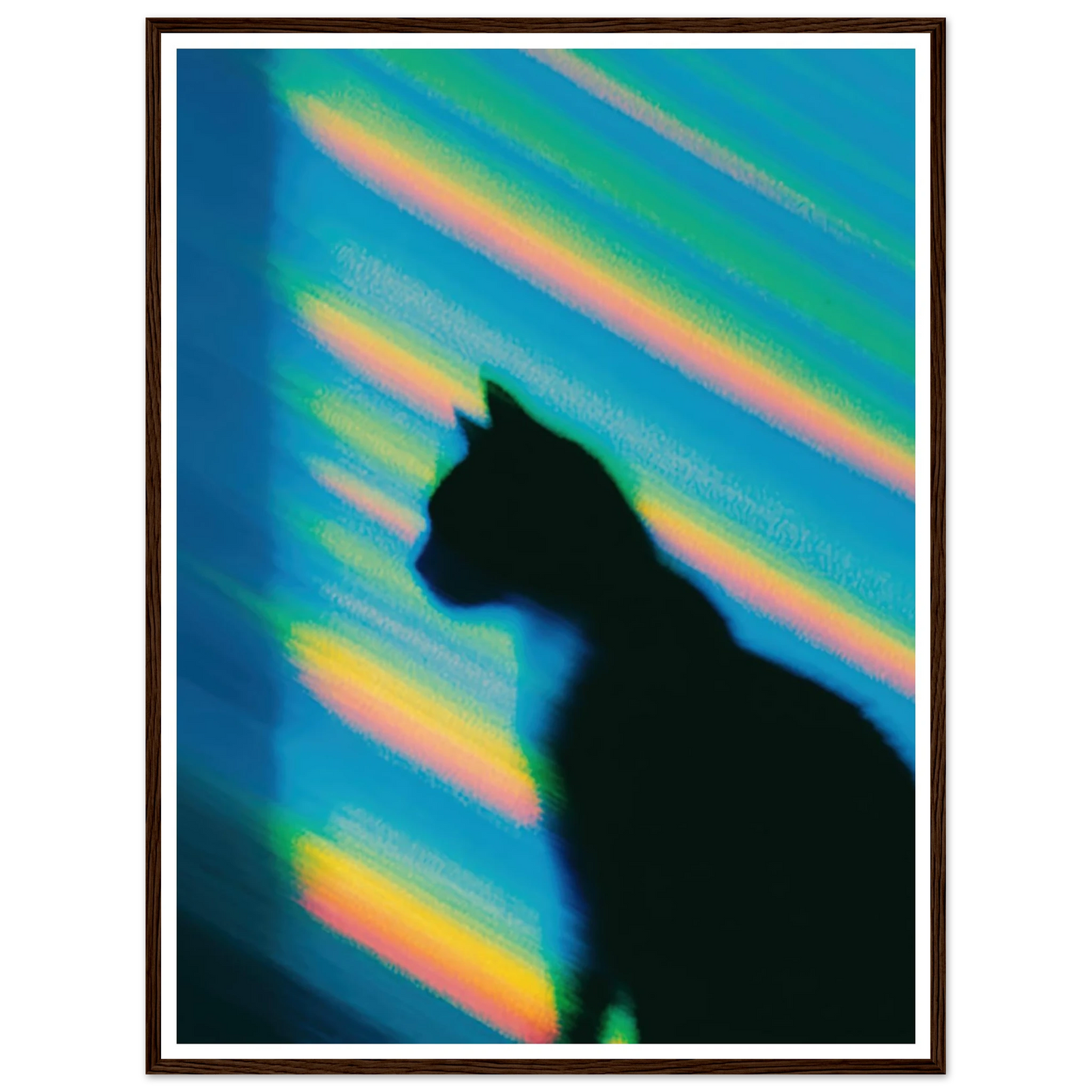 Blurred Cat Shadow - Framed Poster - 30x40 cm / 12x16″ - Black frame