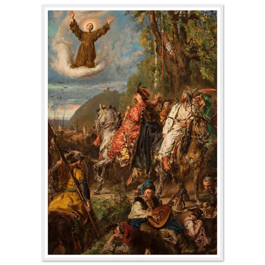 Bohdan Khmelnytsky with Tugay Bey at Lviv (1885) Art Print | Jan Matejko - Framed Poster - 30x40 cm / 12x16″ - Black frame