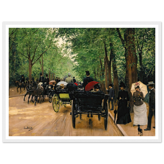 Bois De Boulogne Art Print | Jean Beraud - Framed Poster - 30x40 cm / 12x16″ - Black frame