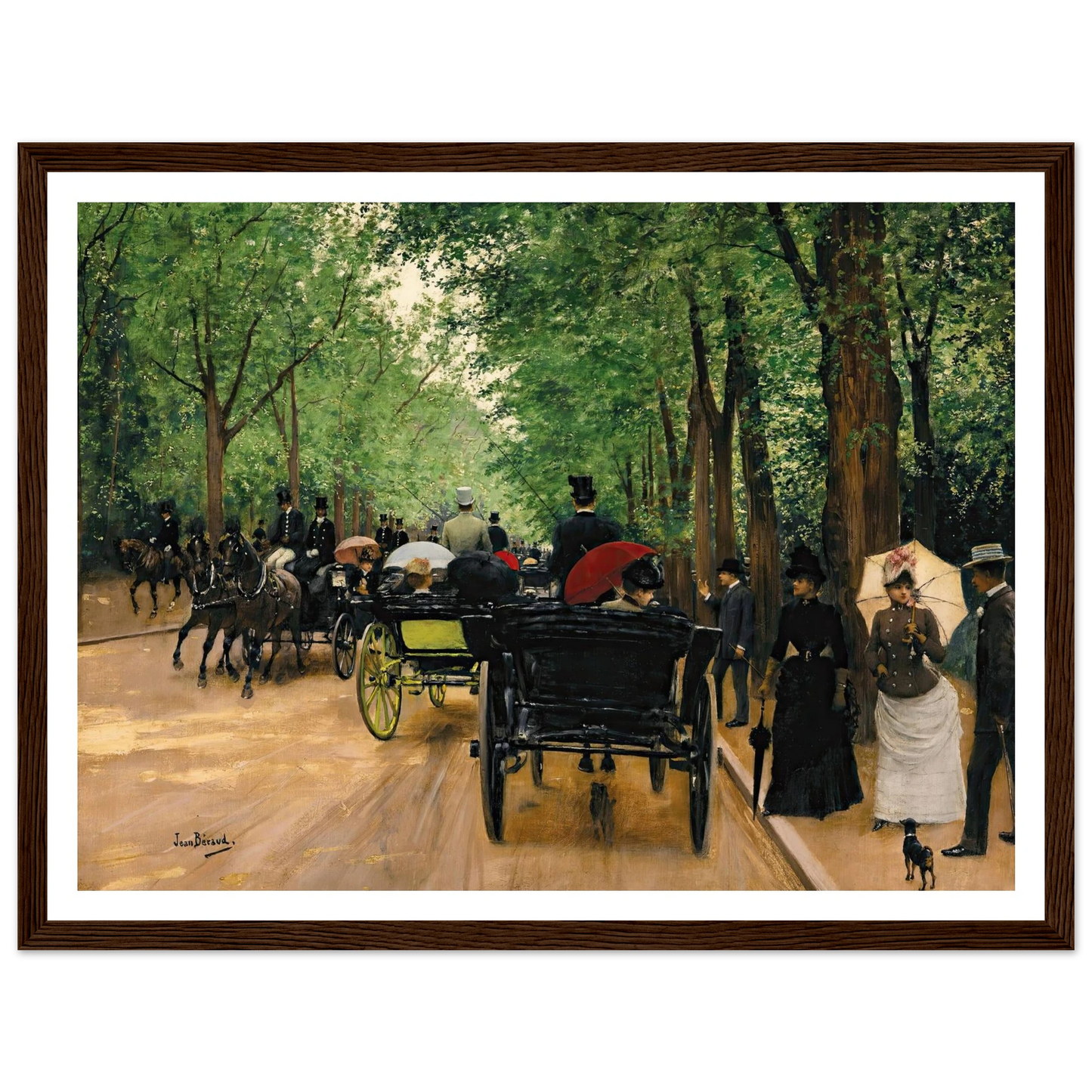 Bois De Boulogne Art Print | Jean Beraud - Framed Poster - 30x40 cm / 12x16″ - Black frame
