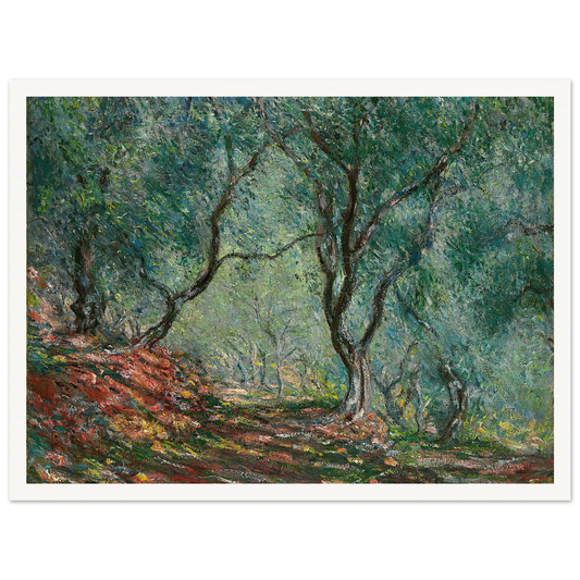 Bois d’oliviers au jardin Moreno (1884) Art Print | Claude Monet - Framed Poster - 30x40 cm / 12x16″ - Black frame