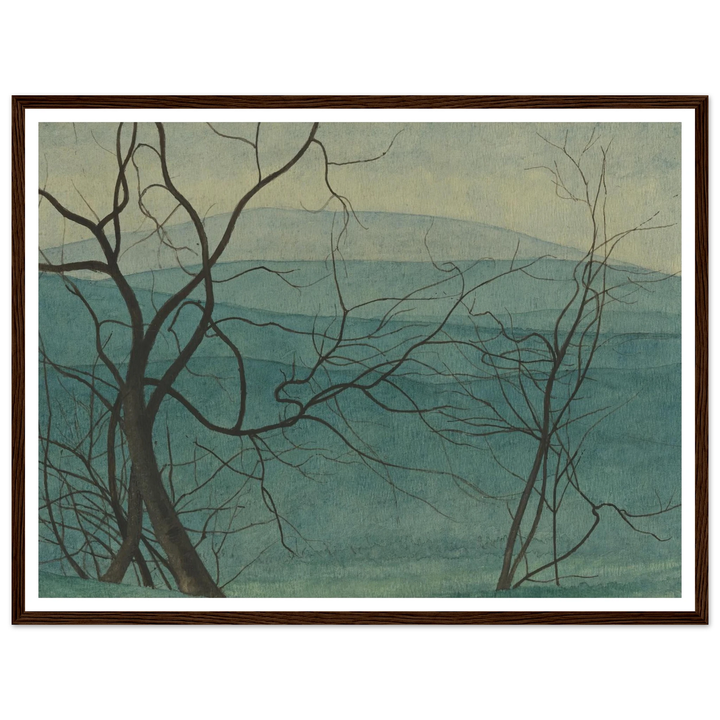 Boomtakken (1940) Art Print | Leon Spilliaert - Framed Poster - 30x40 cm / 12x16″ - Black frame