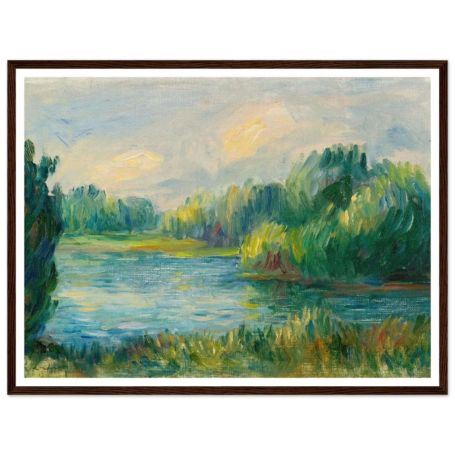 Bord De Rivière Art Print | Pierre Auguste Renoir - Framed Poster - 30x40 cm / 12x16″ - Black frame