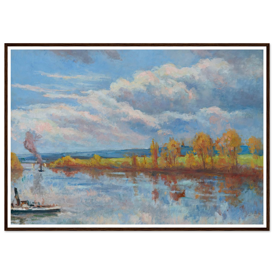 Bords de Seine à Guernes Art Print | Maximilien Luce - Framed Poster - 30x40 cm / 12x16″ - Black frame