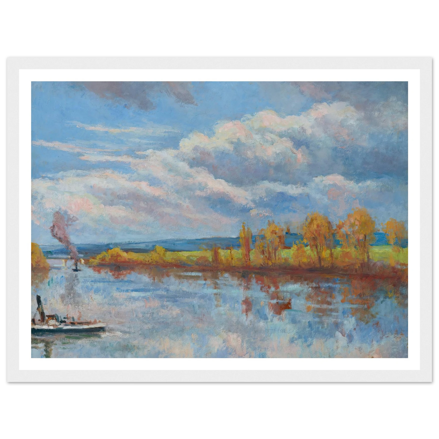 Bords de Seine à Guernes Art Print | Maximilien Luce - Framed Poster - 30x40 cm / 12x16″ - Black frame