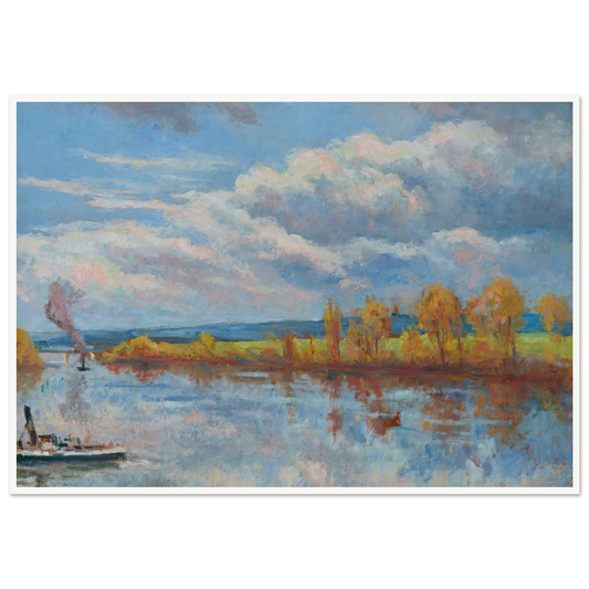 Bords de Seine à Guernes Art Print | Maximilien Luce - Framed Poster - 30x40 cm / 12x16″ - Black frame