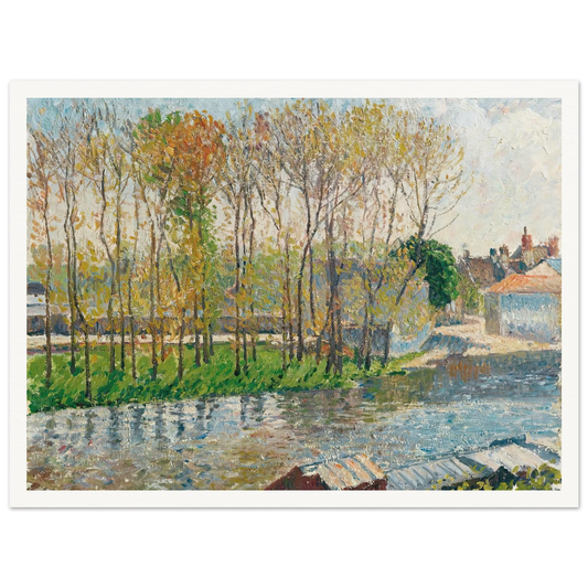 Bords Du Loing À Moret (1901) Art Print | Camille Pissarro - Framed Poster - 30x40 cm / 12x16″ - Black frame