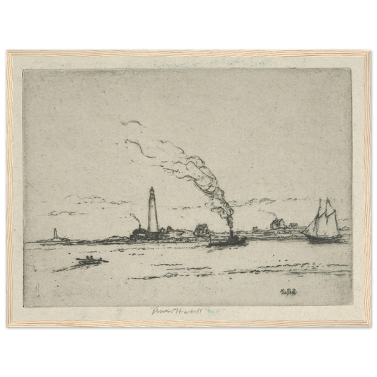 Boston Light (circa 1911) Art Print | Ernest Haskell - Framed Poster - 30x40 cm / 12x16″ - Black frame