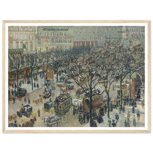 Boulevard des Italiens,Morning_Sunlight (1897) Art Print | Camille Pissarro - Framed Poster - 30x40 cm / 12x16″ - Black frame