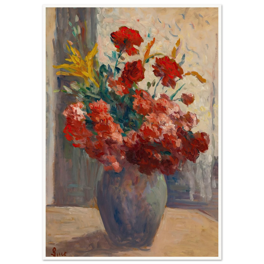 Bouquet De Fleurs Dans Un Vase Art Print | Maximilien Luce - Framed Poster - 30x40 cm / 12x16″ - Black frame