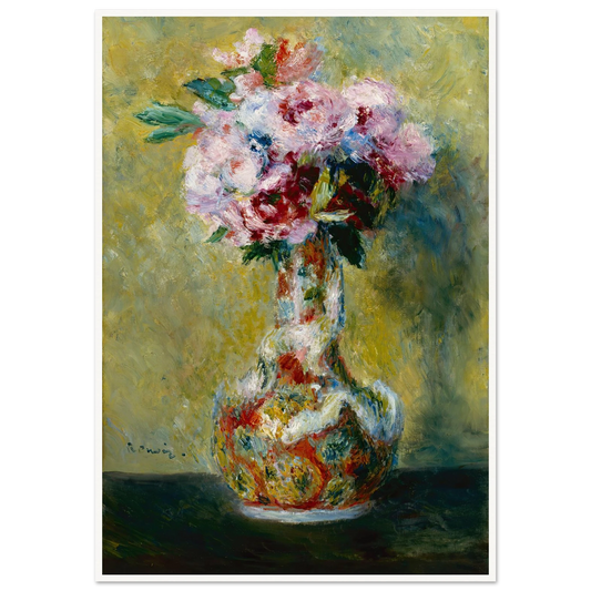 Bouquet in a Vase (1878) Art Print | Pierre Auguste Renoir - Framed Poster - 30x40 cm / 12x16″ - Black frame