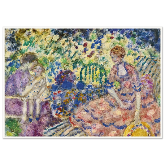 Breakfast in the Garden (1916) Art Print | Frederick Carl Frieseke - Framed Poster - 30x40 cm / 12x16″ - Black frame