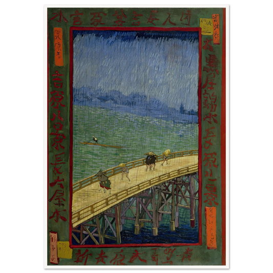 Bridge in the rain (after Hiroshige) (1887) Art Print | Vincent van Gogh - Framed Poster - 30x40 cm / 12x16″ - Black frame