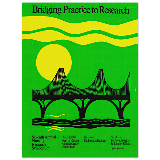 Bridging practice to research (1981) Art Print | National Institutes of Health - Framed Poster - 30x40 cm / 12x16″ - Black frame