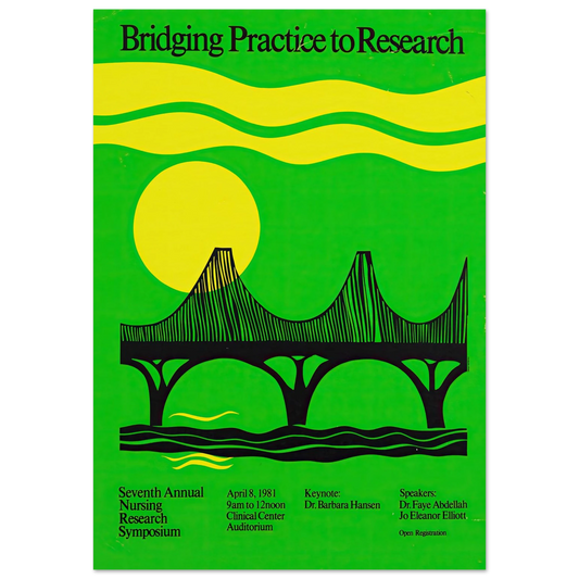 Bridging practice to research (1981) Art Print | National Institutes of Health - Framed Poster - 30x40 cm / 12x16″ - Black frame