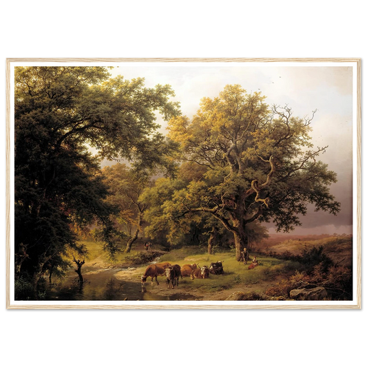 Brook by the Edge of the Woods (1849) Art Print | Barend Cornelis Koekkoek - Framed Poster - 30x40 cm / 12x16″ - Black frame