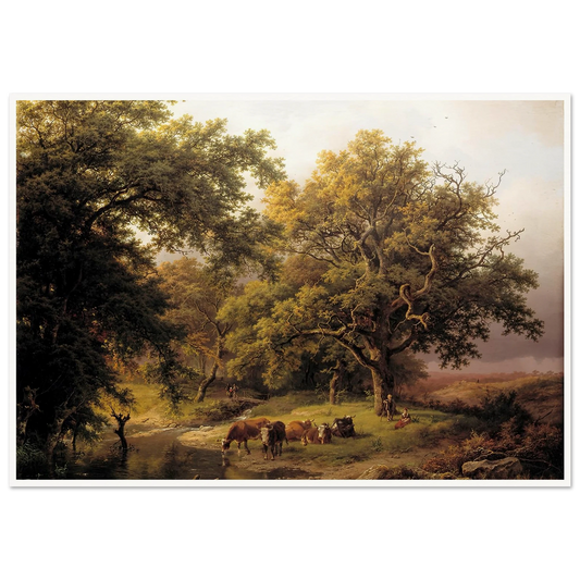 Brook by the Edge of the Woods (1849) Art Print | Barend Cornelis Koekkoek - Framed Poster - 30x40 cm / 12x16″ - Black frame