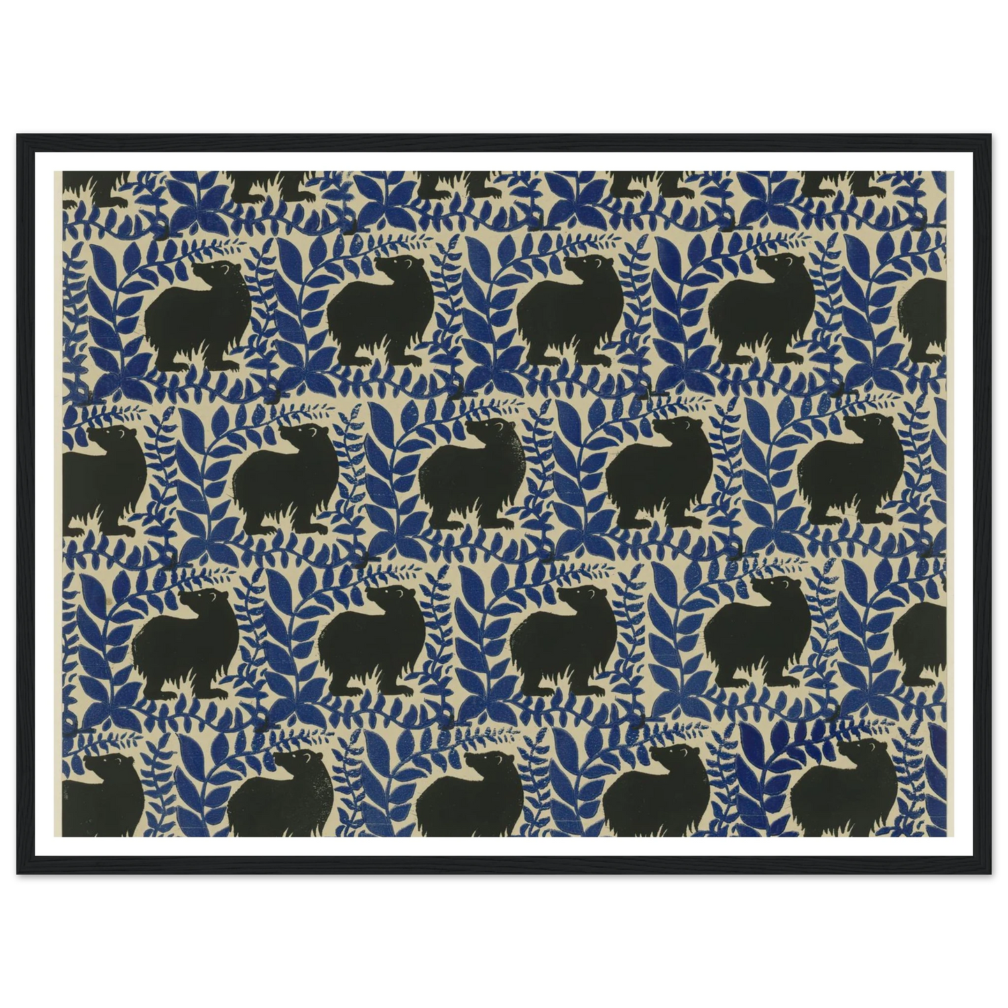 Buntpapier (Bären) (1902 - 1906) Art Print | Maria von Uchatius - Framed Poster - 30x40 cm / 12x16″ - Black frame