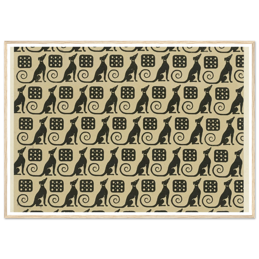 Buntpapier (Hunde) (1902 - 1906) Art Print | Maria von Uchatius - Framed Poster - 30x40 cm / 12x16″ - Black frame