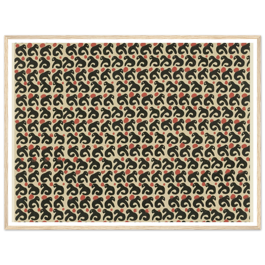 Buntpapier (Lurche) (1902 - 1906) Art Print | Maria von Uchatius - Framed Poster - 30x40 cm / 12x16″ - Black frame