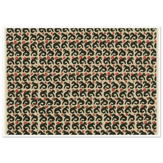 Buntpapier (Lurche) (1902 - 1906) Art Print | Maria von Uchatius - Framed Poster - 30x40 cm / 12x16″ - Black frame
