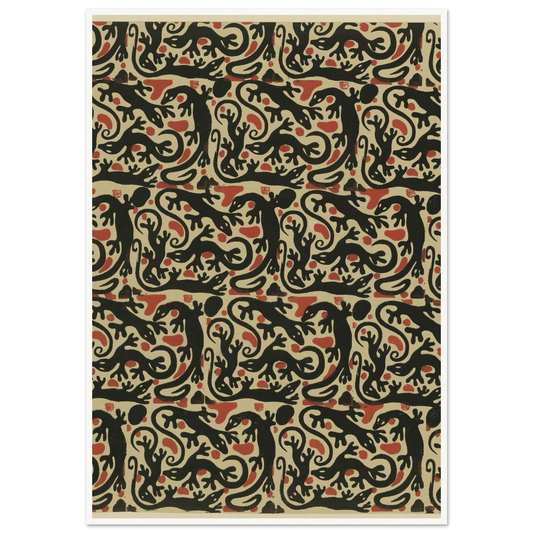 Buntpapier (Salamander) (1902 - 1906) Art Print | Maria von Uchatius - Framed Poster - 30x40 cm / 12x16″ - Black frame