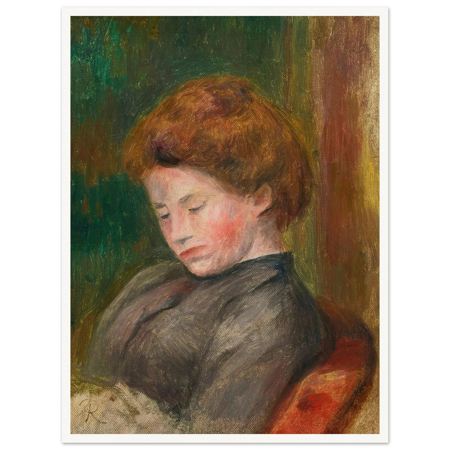 Buste De Femme (circa 1896-1900) Art Print | Pierre Auguste Renoir - Framed Poster - 30x40 cm / 12x16″ - Black frame