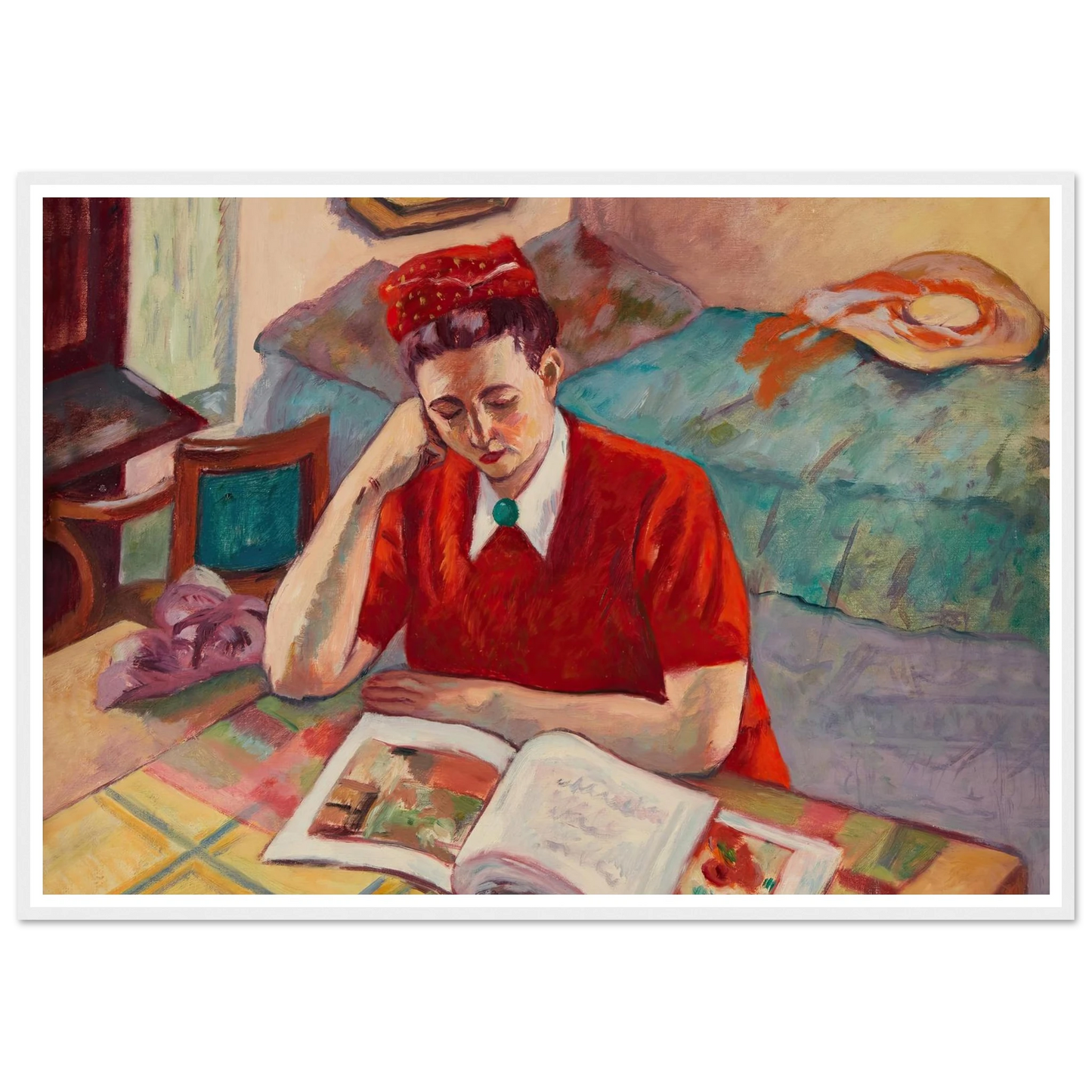Odette au turban rouge (1947) Art Print | Henri Manguin-Quipham Collections