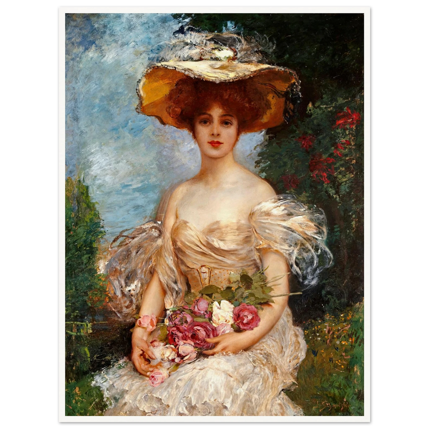 A portrait of an elegant woman Art Print | Leopold Schmutzler-Quipham Collections