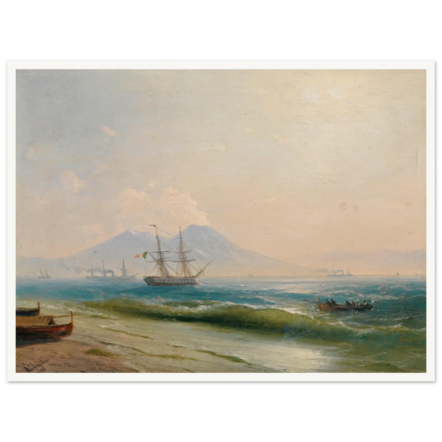 View Of Mount Vesuvius (1878) Art Print | Ivan Konstantinovich Aivazovsky-Quipham Collections