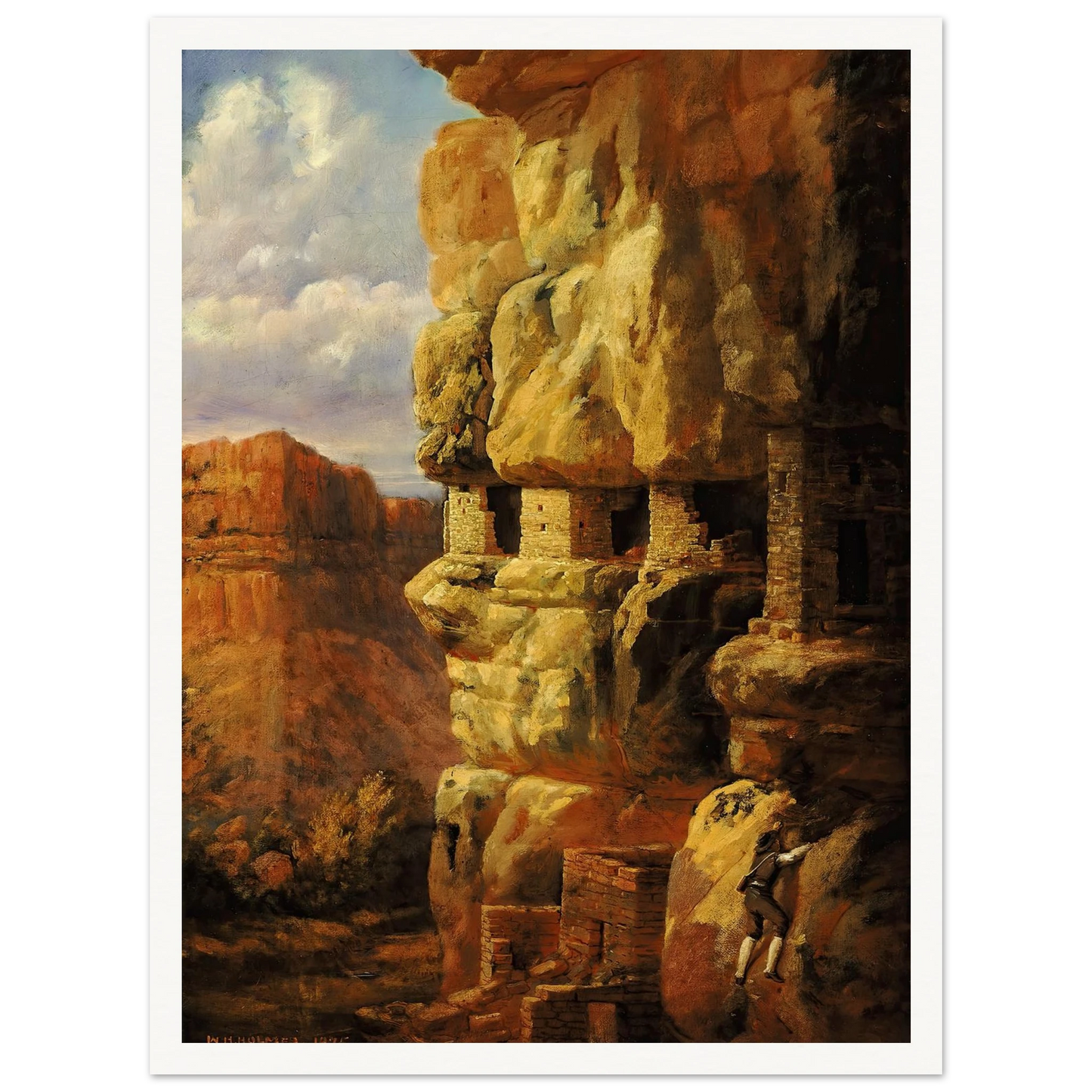 Cliff Houses On The Rio Mancos, Colorado (1875) Art Print | William Henry Holmes-Quipham Collections